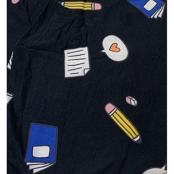 LuLaRoe Womens Leggings Size TC Black School Pencils Books Teacher Student NWT - Picture 2 of 4